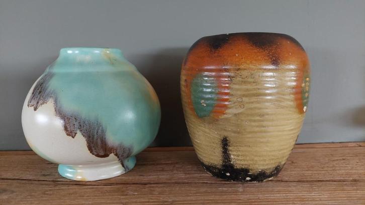 2 mooie oude vazen Belgische makelij, Antiek en Kunst, Curiosa en Brocante, Ophalen of Verzenden