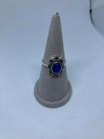 Prachtige zilveren ring met lapis lazuli maat 18, Bijoux, Sacs & Beauté, Bagues, Avec pierre précieuse, Argent, Femme, Plus petit que 17