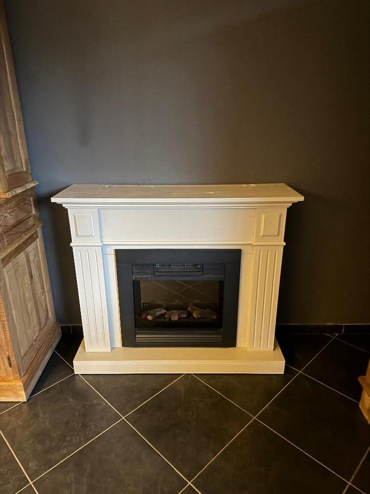 Elektronische sfeerhaard met MDF omkadering, Maison & Meubles, Cheminées, Utilisé, Cheminée électrique, Enlèvement