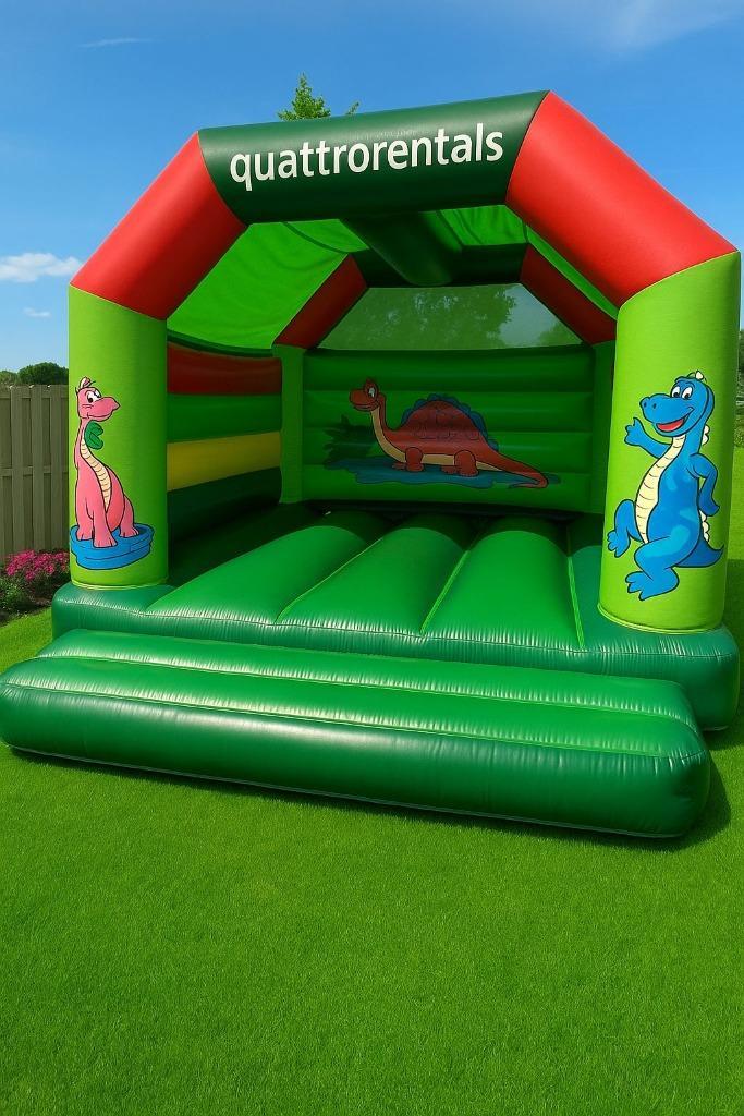 Springkasteel Dino te huur, Hobby en Vrije tijd, Feestartikelen | Verhuur, Zo goed als nieuw, Ophalen