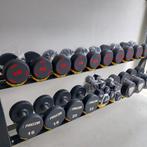 Nieuwe Urethane Dumbells Set tot 36 kilo + Dumbellrek, Ophalen, Zo goed als nieuw