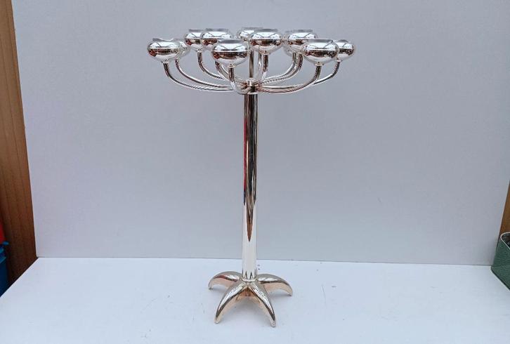 grand chandelier en argent H.R.W. FINK Germany, Antiquités & Art, Antiquités | Bougeoirs, Argent, Enlèvement ou Envoi