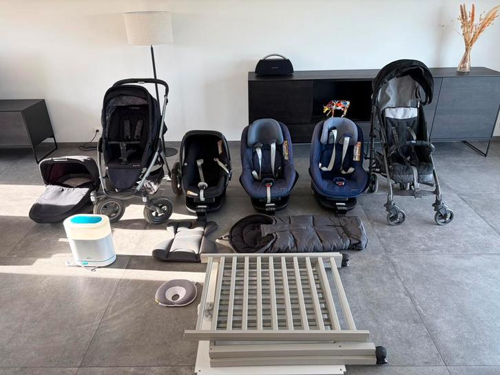 Lot : sièges auto, poussettes, parc…, Enfants & Bébés, Sièges auto, Utilisé, Maxi-Cosi, Isofix, Enlèvement