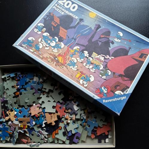 Smurfen puzzel. 200 stuks, Kinderen en Baby's, Speelgoed | Kinderpuzzels, Zo goed als nieuw, Ophalen of Verzenden