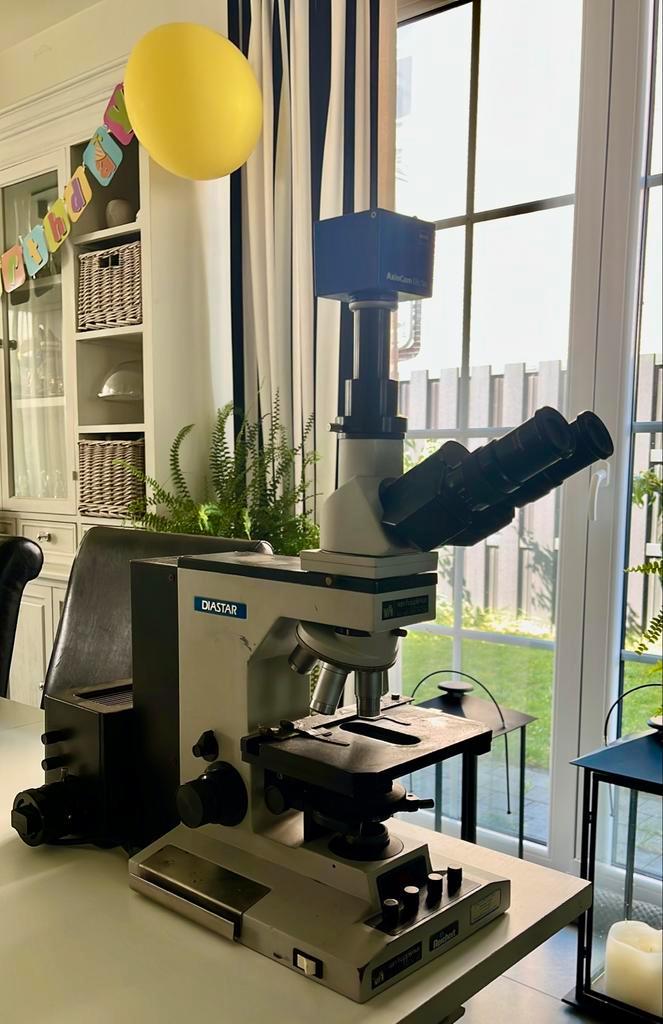 Microscope Reichert Diastar 420 E avec caméra, Audio, Tv en Foto, Optische apparatuur | Microscopen, Gebruikt, Biologische microscoop