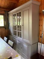 Grijs/taupe houten eetset, Ophalen, Zo goed als nieuw, 4 tot 6 stoelen