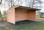 Schuilhok 3x6 in massief douglashout met voorwand., Weidegang, 2 of 3 paarden of pony's