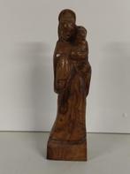 Houten sculptuur Heilige Maria met kindje Jezus, Antiek en Kunst, Ophalen of Verzenden