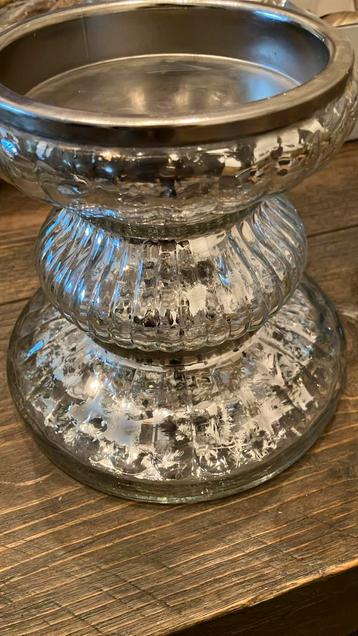 Kaarshouder  in verouderde spiegelglas / theelicht kerst, Diversen, Ophalen, Nieuw