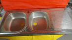 Evier inox 2 bacs, Ophalen, Gebruikt