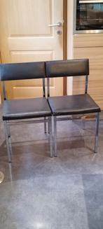 2 chaises vintage chrome, Maison & Meubles, Enlèvement, Noir