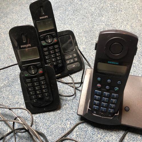 Set van 3 draadloze telefoons, Télécoms, Téléphones fixes | Combinés & sans fil, Utilisé, 3 combinés, Enlèvement ou Envoi