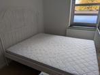 Bedframe met matras, Huis en Inrichting, Ophalen, Gebruikt, Wit, Twijfelaar