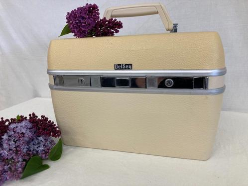 Vintage Beautycase - DelSey - Made in Paris - Jaren '60, Handtassen en Accessoires, Beautycases, Gebruikt, Hardcase, Beige, Met slot