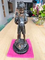 Bronzen beeld, jongen met kikker, Ophalen, Brons