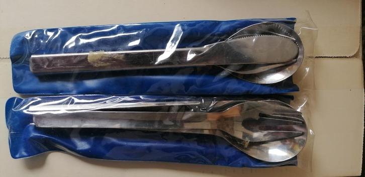 2 besteksetten voor de camping, Caravans en Kamperen, Kampeergereedschap, Gebruikt, Ophalen