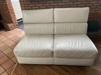 Lederen wit hoeksalon, Huis en Inrichting, Ophalen, Gebruikt