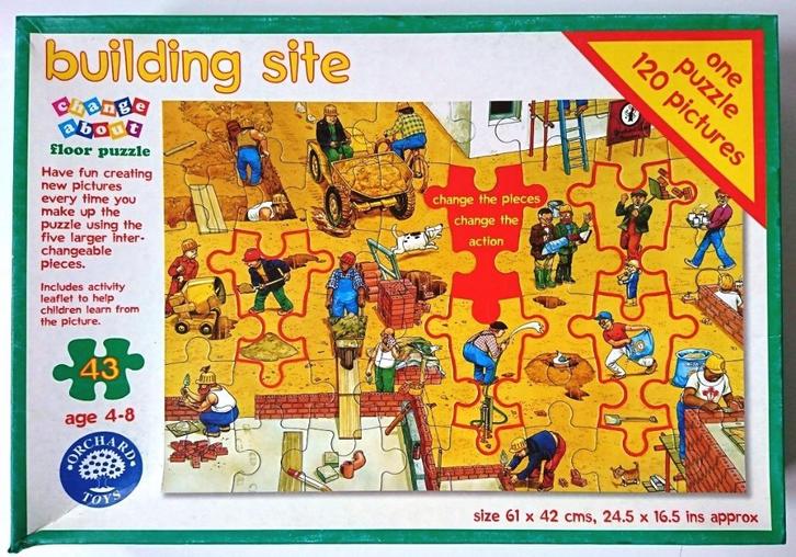 Bouwsite / Bouwplaats puzzel 43 st, 5 verwisselbare stukken, Kinderen en Baby's, Speelgoed | Kinderpuzzels, Zo goed als nieuw