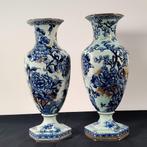 Vazen (2) "Blauwe Hortensia / Hortensia / Franz Anton mehlem, Antiek en Kunst, Ophalen of Verzenden
