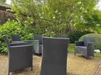 6 rieten stoelen zwart, Jardin & Terrasse, Chaises de jardin, Comme neuf, Synthétique, Empilable, Enlèvement