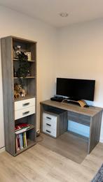 Bureau boekenkast set mooi grijs/wit, voor thuiskantoor, Huis en Inrichting, Complete inboedels, Ophalen