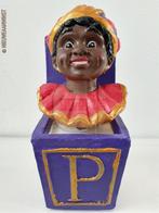 Authentiek etalage beeld zwarte Piet op veer - paars/rood, Envoi