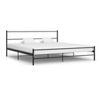 Nieuw zwart metalen bed 200 cm x 200 cm + matras, Ophalen, Zwart, Nieuw, 200 cm