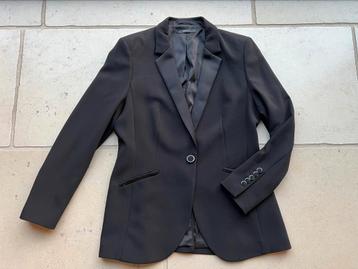 Zwarte klassieke dames blazer "Esprit", satijnen kraag, M:40 beschikbaar voor biedingen