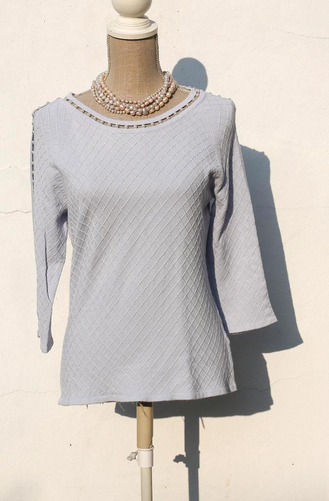 Joli pull perlé Leo & Ugo M/L, Vêtements | Femmes, Pulls & Gilets, Comme neuf, Taille 38/40 (M), Bleu, Enlèvement ou Envoi