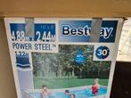 Bestway power steel zwembad 4.88m x 2.44m, Tuin en Terras, Ophalen of Verzenden, Zo goed als nieuw
