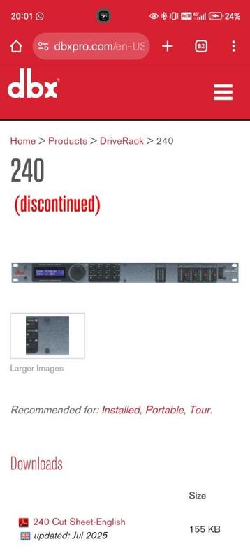 Dbx 240 rackdrive  beschikbaar voor biedingen