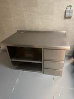 RVS tafel met lades, Zakelijke goederen, Ophalen, Gebruikt, Meubilair