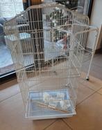 Vogelkooi (wit) op wieltjes met schuiflade en opbergmandje, Ophalen, Vogelkooi