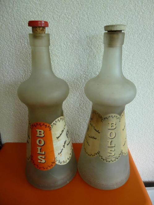 2X BOLS LIKEUR MUZIEKFLESSEN UIT DE JAREN 50, Verzamelen, Merken en Reclamevoorwerpen, Gebruikt, Verpakking, Ophalen of Verzenden
