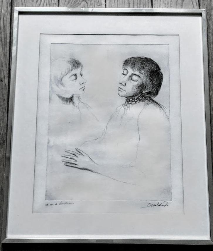 Roland Devolder - ets "koppel" - ex. vd kunstenaar/kader, Antiek en Kunst, Kunst | Etsen en Gravures, Ophalen of Verzenden
