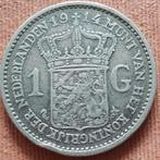 NEDERLAND : MOOIE 1 GULDEN 1914 KM 161.1 SCHAARS TYPE, Postzegels en Munten, Munten | Nederland, Zilver, 1 gulden, Ophalen of Verzenden