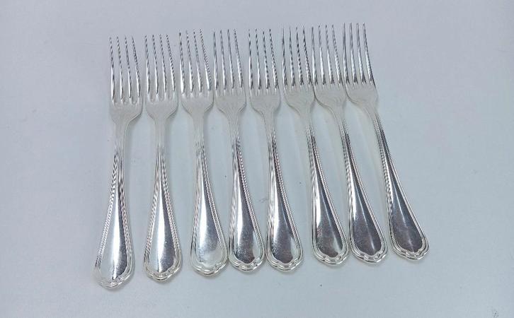 zilver bestek CHRISTOFLE Spatours 8 grote vorken, Antiek en Kunst, Antiek | Zilver en Goud, Zilver, Ophalen of Verzenden