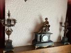 schouwgarnituur met klok en 2 kandelaars, Antiek en Kunst, Ophalen