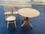 IKEA houten tafel en 3 stoelen, 100 tot 150 cm, 100 tot 150 cm, Rond, Gebruikt