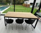 Eettafel NIEUW vol eik tafel blad - metaal onderstel, Huis en Inrichting, Tafels | Eettafels, Ophalen, Nieuw, Metaal