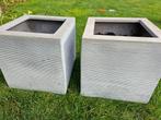 2 vierkantige bloembakken voor terras of binnen, Tuin en Terras, Ophalen, Kunststof, Minder dan 60 cm, Vierkant