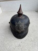 WW1 casque a pointe Allemand Saxon avec régiment, Collections, Enlèvement ou Envoi