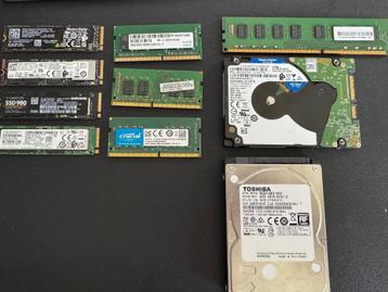 DDR4 U-DIMM/SO-DIMM & HDD/SSD set beschikbaar voor biedingen