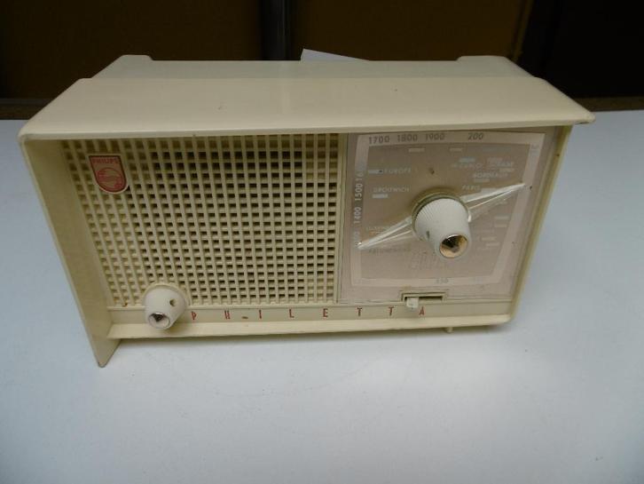 PHILIPS PHILETTA DE1959 , EN FONCT, SUR GO-MOY en 110v, Antiek en Kunst, Antiek | Tv's en Audio, Verzenden