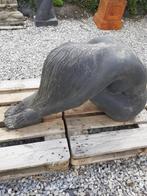 SUPERBE STATUE EN PIERRE PATINEE (la jeune dame aux longs ch, Jardin & Terrasse, Statues de jardin, Enlèvement, Neuf, Autres matériaux