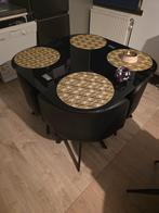 Eettafel zwart 4 personen glazen blad., Huis en Inrichting, Tafels | Eettafels, Ophalen, 50 tot 100 cm, 100 tot 150 cm, Vierkant