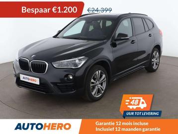 BMW X1 xDrive 20i Sport Line (bj 2017, automaat), Auto's, BMW, Gebruikt, Zwart, Zwart, 5 zetels