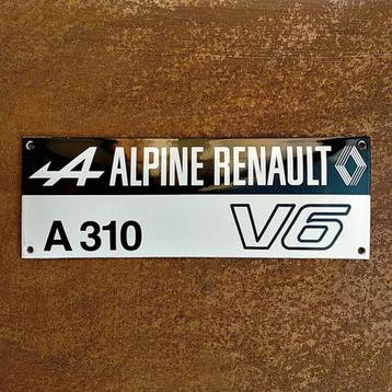 Emaille Schild REANAULT ALPINE 310 V6 Dealer Reclamebord Oud beschikbaar voor biedingen