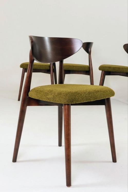 Scandinavische wildgroene eetkamerstoelen, set van 6, Antiek en Kunst, Antiek | Meubels | Stoelen en Sofa's, Ophalen of Verzenden