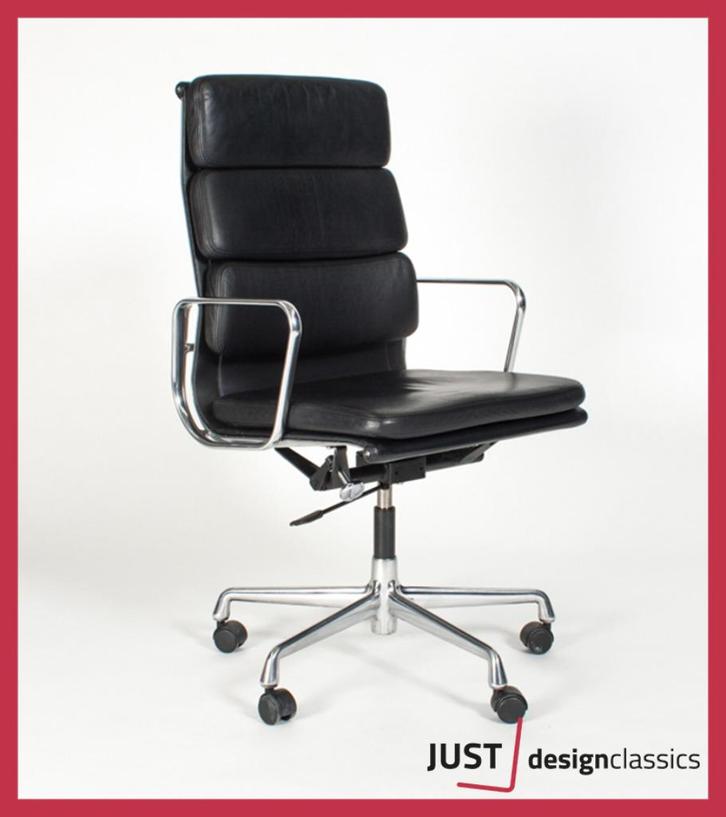 Eames Vitra ea 219 Zwart Leder Gepolijst  25 beschikbaar, Huis en Inrichting, Bureaustoelen, Zo goed als nieuw, Bureaustoel, Zwart